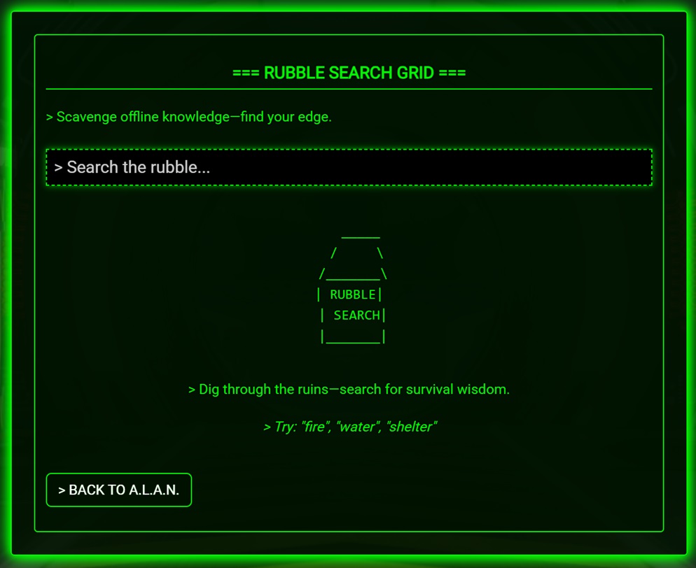 A.L.A.N. Rubble Search